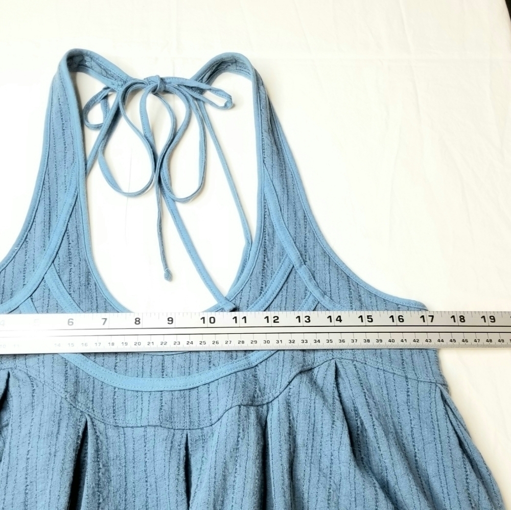 Free People Women's Blue Green/Cyan Hi Lo Tunic Top , Small - Picture 7 of 9